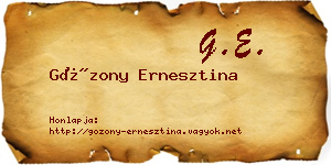 Gózony Ernesztina névjegykártya